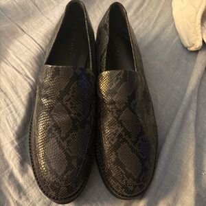 Vince Black Snakeskin Loafers